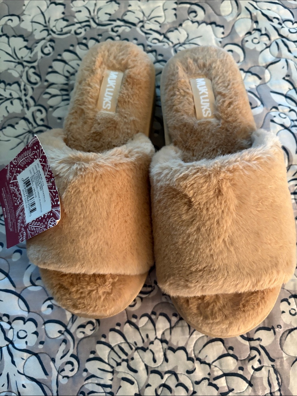 Muk Luks women’s Kristy Platform Plush Slide Slippers